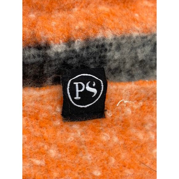 PRETTY SIMPLE Women's Beige-Orange-Black Autumn Spice Checkered Fringe Scarf - Picture 9 of 10